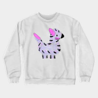 Blue black watercolor zebra animal art Crewneck Sweatshirt